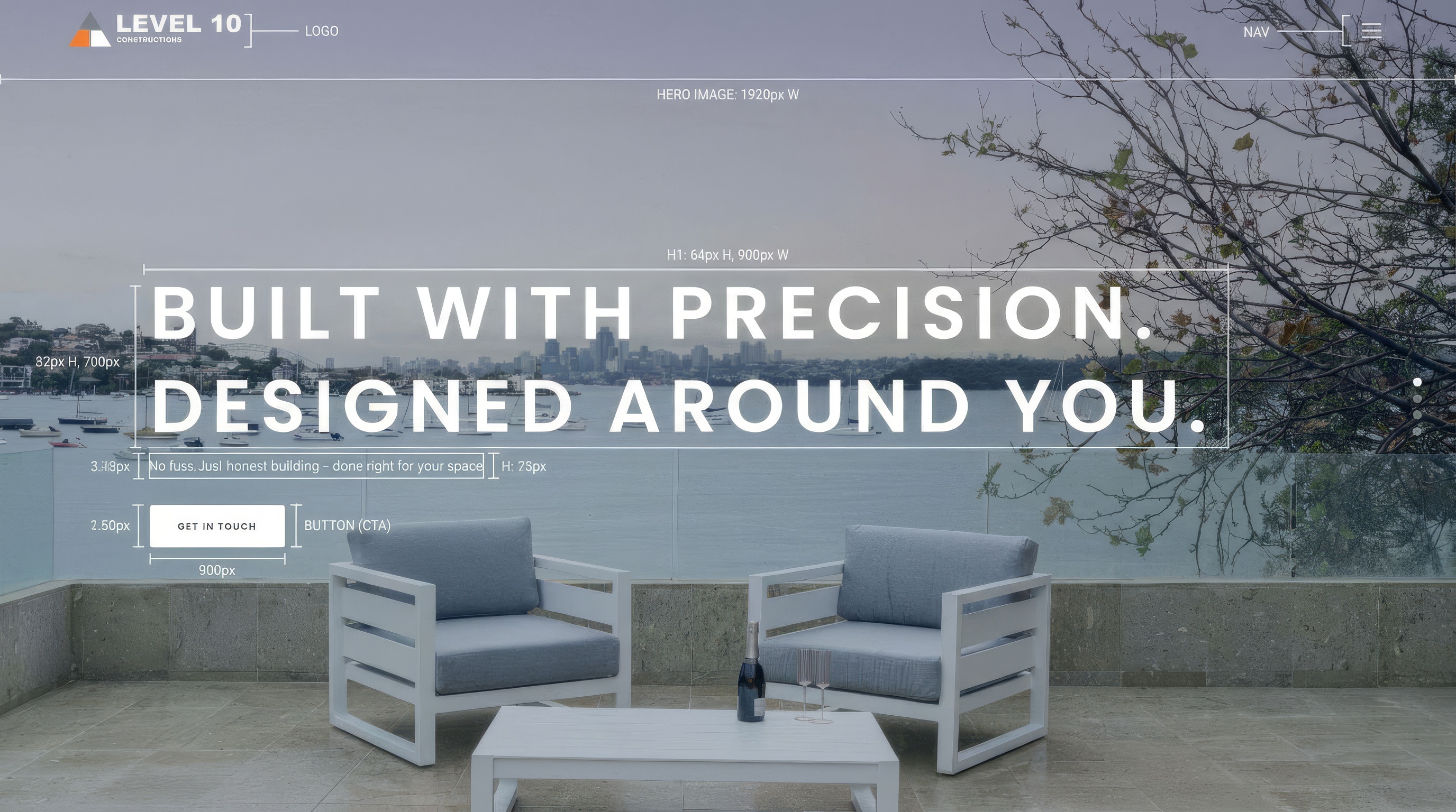 website screenshot of level 10 construction